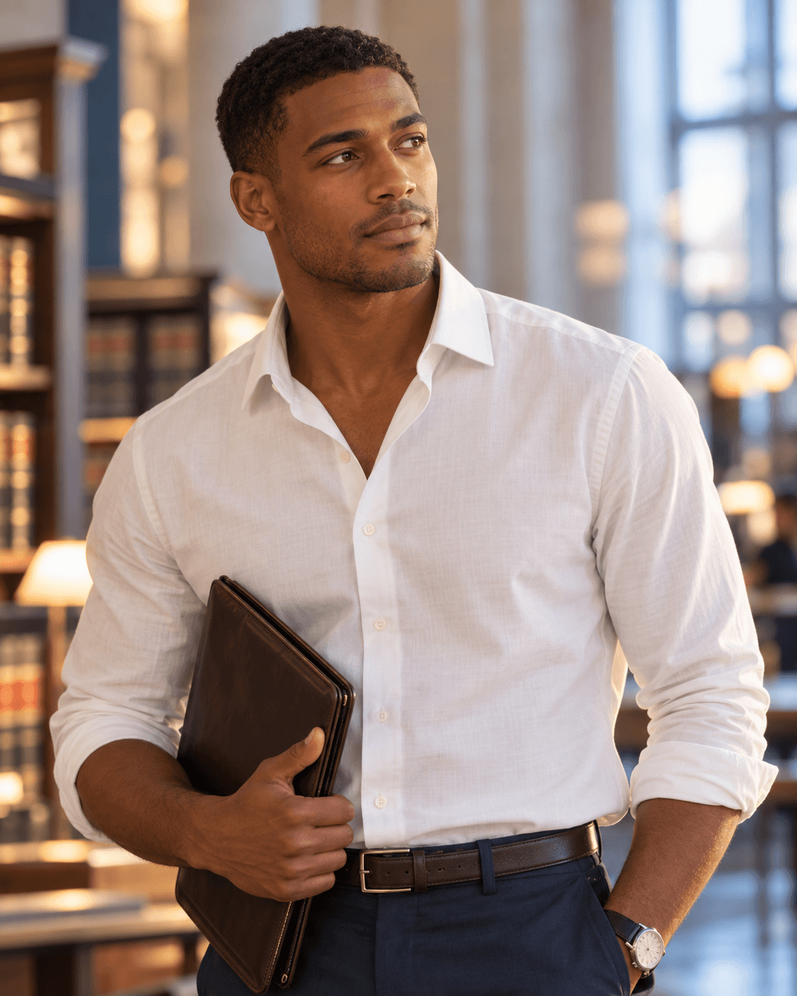 Portrait of James, a law student from Virginia.